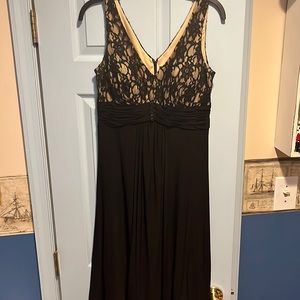 Black and nude lace top dress